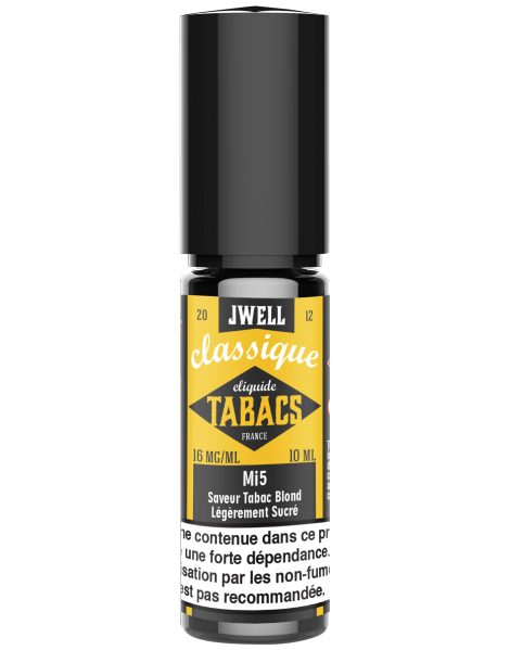 JWell Montélimar - Saveur Tabac Blond légèrement sucré 10ml - Made in France